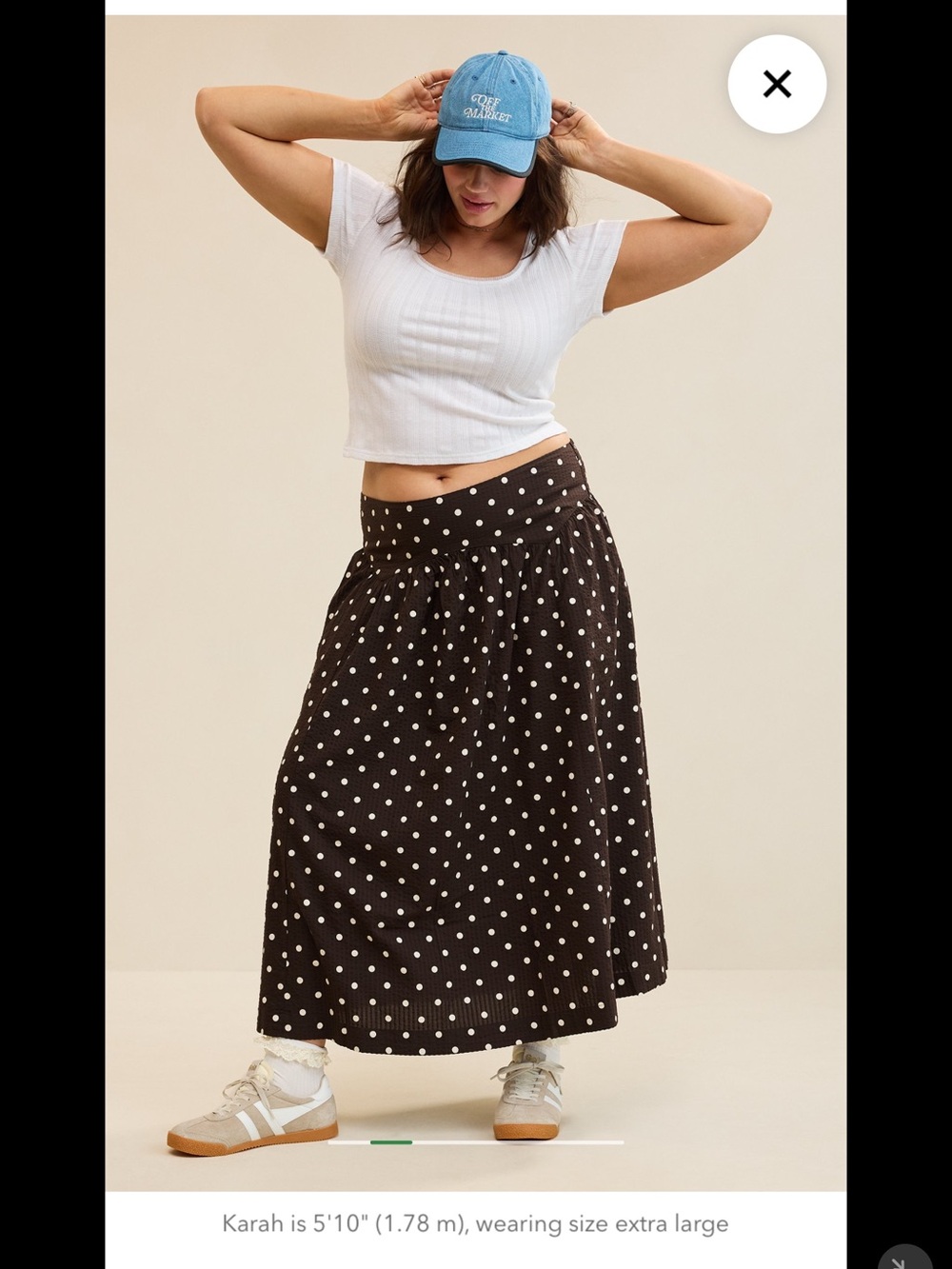 LOKING FOR aerie  Maxi Skirt with Polka Dots